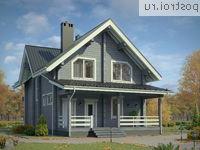 G-152-1D проект одноэтажного деревянного коттеджа из бруса с мансардой размером 13 на 8 