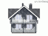 G-152-1D проект одноэтажного деревянного коттеджа из бруса с мансардой размером 13 на 8  - вид сзади