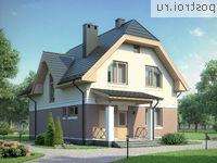 G-152-1P проект одноэтажного коттеджа из пеноблоков с мансардой размером 14 на 10 