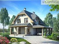 G-154-1P проект одноэтажного коттеджа из пеноблоков с мансардой и гаражом размером 13 на 14 