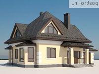 G-155-1P проект одноэтажного коттеджа из пеноблоков с мансардой и гаражом размером 14 на 9 