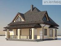 G-155-1P проект одноэтажного коттеджа из пеноблоков с мансардой и гаражом размером 14 на 9 