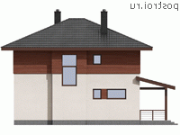 G-164-1P проект двухэтажного дома из пеноблоков размером 10 на 11 - вид справа