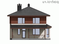 G-164-1P проект двухэтажного дома из пеноблоков размером 10 на 11 - вид сзади