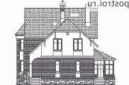 G-169-1P проект двухэтажного дома из пеноблоков размером 12 на 10 - вид слева