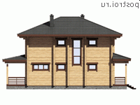 G-171-1D проект двухэтажного деревянного дома из бруса размером 10 на 11  - вид справа