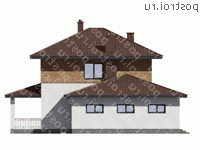 G-171-1P проект двухэтажного дома из пеноблоков с гаражом размером 13 на 13  - вид справа