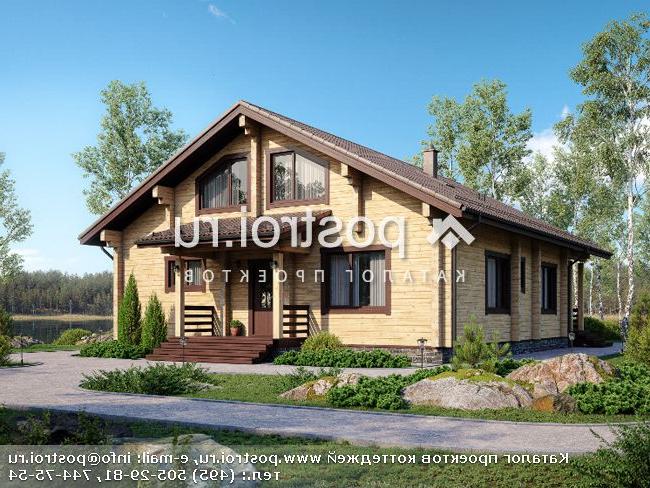 G-178-1D проект одноэтажного деревянного дома из бруса с мансардой размером 12 на 13 