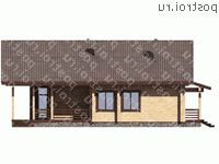 G-178-1D проект одноэтажного деревянного дома из бруса с мансардой размером 12 на 13  - вид справа