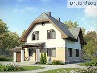 G-181-1P проект одноэтажного дома из пеноблоков с мансардой и гаражом размером 12 на 13 