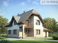 G-181-1P проект одноэтажного дома из пеноблоков с мансардой и гаражом размером 12 на 13 