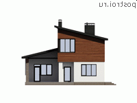 G-182-2P проект двухэтажного дома из пеноблоков размером 16 на 11 - вид спереди