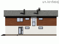G-182-2P проект двухэтажного дома из пеноблоков размером 16 на 11 - вид слева