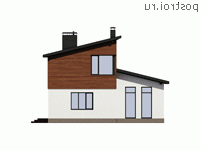 G-182-2P проект двухэтажного дома из пеноблоков размером 16 на 11 - вид сзади