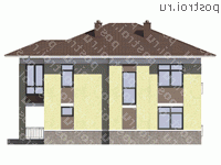 G-187-1K проект двухэтажного дома из кирпича размером 12 на 12  - вид слева