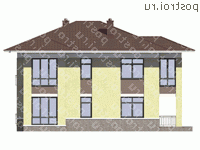 G-187-1K проект двухэтажного дома из кирпича размером 12 на 12  - вид справа