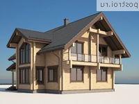 G-189-1D проект одноэтажного деревянного дома из бруса с мансардой размером 11 на 12