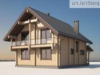 G-189-1D проект одноэтажного деревянного дома из бруса с мансардой размером 11 на 12