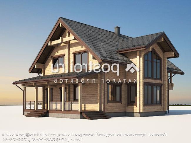 G-189-1D проект одноэтажного деревянного дома из бруса с мансардой размером 11 на 12