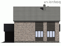 G-189-1P проект двухэтажного дома из пеноблоков с гаражом размером 13 на 11 - вид слева