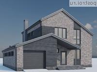 G-189-1P проект двухэтажного дома из пеноблоков с гаражом размером 13 на 11