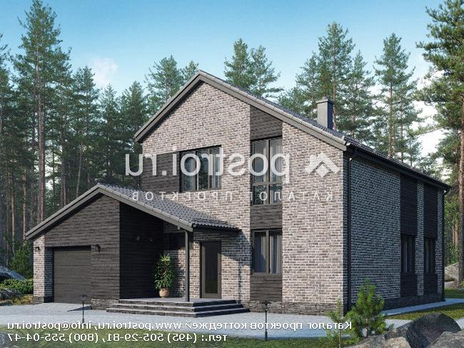 G-189-1P проект двухэтажного дома из пеноблоков с гаражом размером 13 на 11