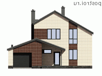 G-189-2P проект двухэтажного дома из пеноблоков с гаражом размером 13 на 13 - вид спереди G-189-2P проект двухэтажного дома из пеноблоков с гаражом размером 13 на 13 - вид спереди