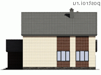 G-189-2P проект двухэтажного дома из пеноблоков с гаражом размером 13 на 13 - вид слева G-189-2P проект двухэтажного дома из пеноблоков с гаражом размером 13 на 13 - вид слева
