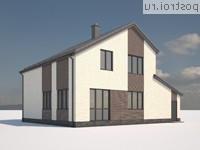 G-189-2P проект двухэтажного дома из пеноблоков с гаражом размером 13 на 13