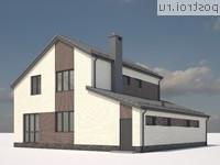 G-189-2P проект двухэтажного дома из пеноблоков с гаражом размером 13 на 13