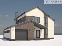 G-189-2P проект двухэтажного дома из пеноблоков с гаражом размером 13 на 13