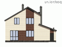 G-189-2P проект двухэтажного дома из пеноблоков с гаражом размером 13 на 13 - вид сзади G-189-2P проект двухэтажного дома из пеноблоков с гаражом размером 13 на 13 - вид сзади