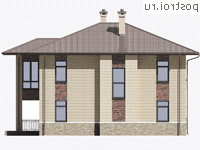 G-190-1P проект двухэтажного коттеджа из пенобетона размером 13 на 14 - вид слева G-190-1P проект двухэтажного коттеджа из пенобетона размером 13 на 14 - вид слева