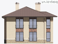 G-190-1P проект двухэтажного коттеджа из пенобетона размером 13 на 14 - вид сзади G-190-1P проект двухэтажного коттеджа из пенобетона размером 13 на 14 - вид сзади