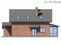 G-192-1P проект двухэтажного коттеджа из пенобетона с гаражом размером 9 на 14 - вид слева