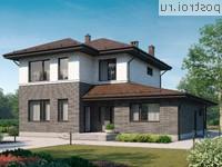 G-193-1P проект двухэтажного коттеджа из пенобетона размером 14 на 16