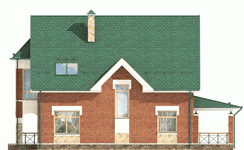 G-194-1P проект двухэтажного коттеджа из пенобетона размером 16 на 11  - вид слева