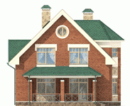 G-194-1P проект двухэтажного коттеджа из пенобетона размером 16 на 11  - вид сзади