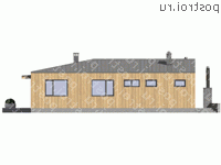 G-197-1K проект одноэтажного коттеджа из кирпича размером 14 на 18 - вид слева