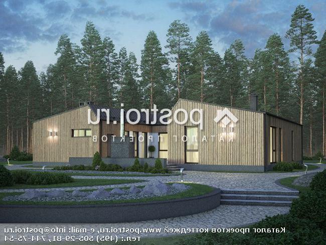 G-197-1K проект одноэтажного коттеджа из кирпича размером 14 на 18