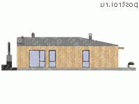 G-197-1K проект одноэтажного коттеджа из кирпича размером 14 на 18 - вид справа