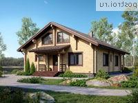 G-202-1D проект одноэтажного деревянного дома из бруса с мансардой размером 12 на 13 