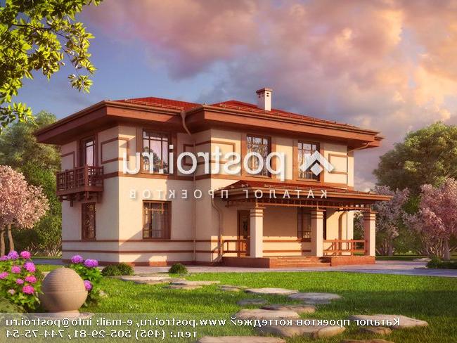 G-206-1P проект двухэтажного дома из пенобетона размером 14 на 15 