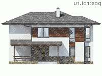 G-207-1P проект двухэтажного дома из пенобетона размером 10 на 14 - вид спереди