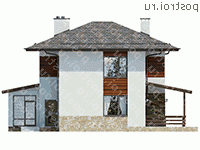 G-207-1P проект двухэтажного дома из пенобетона размером 10 на 14 - вид справа
