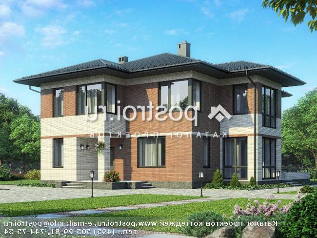 G-211-1K проект двухэтажного дома из кирпича размером 14 на 14 