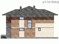 G-211-1K проект двухэтажного дома из кирпича размером 14 на 14  - вид справа