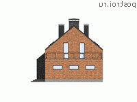 G-217-1P проект двухэтажного дома из пенобетона с гаражом размером 21 на 11 - вид слева