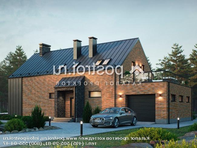 G-217-1P проект двухэтажного дома из пенобетона с гаражом размером 21 на 11