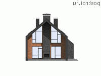 G-217-1P проект двухэтажного дома из пенобетона с гаражом размером 21 на 11 - вид справа